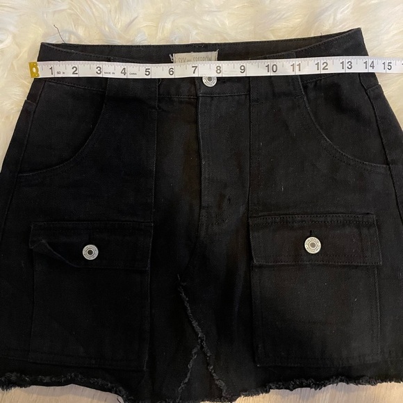 𝅺Sky And Sparrow Black Denim Mini Skirt - Picture 8 of 10